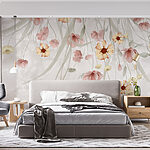 Papel de parede Pintura de flores sobre um fundo branco