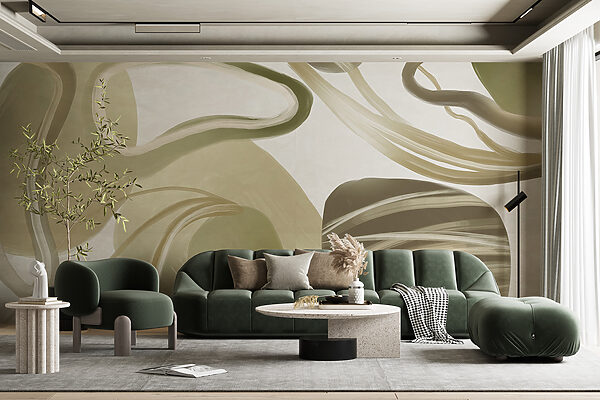 Elegância rodopiante em forma abstrata Papel de parede Elegância rodopiante em forma abstrata