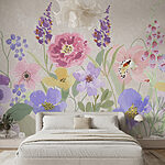 Papel de parede Flores que explodem em tons vibrantes