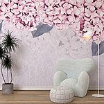 Papel de parede Grupo de flores cor-de-rosa