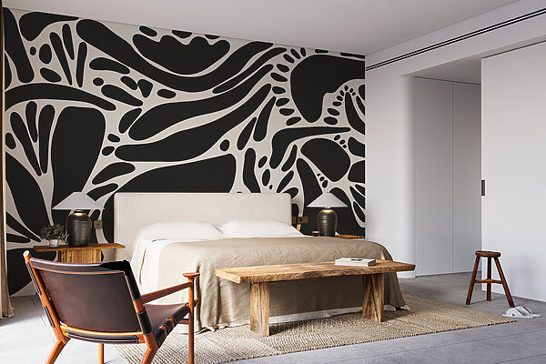Papel de parede Padrão preto e branco
