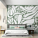 Papel de parede Padrão branco e cinzento