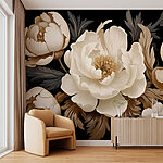 Papel de parede Flores elegantes numa arte intemporal.