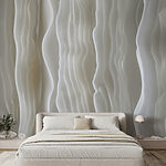 Papel de parede Ondas ondulantes brancas, suaves e abstractas.
