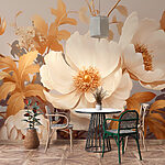 Papel de parede Flores cremosas em harmonia serena