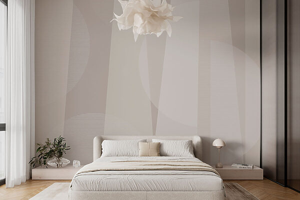 Fundo cinzento e branco com círculos e linhas Papel de parede Fundo cinzento e branco com círculos e linhas