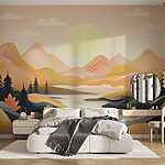 Papel de parede Rio que atravessa um vale