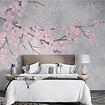 Papel de parede Ramo com flores cor-de-rosa