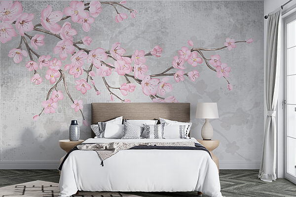 Ramo com flores cor-de-rosa Papel de parede Ramo com flores cor-de-rosa