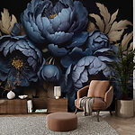 Papel de parede Grupo de flores azuis