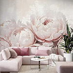 Papel de parede Grupo de flores cor-de-rosa