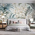 Papel de parede Elegância florescente em tons pastel