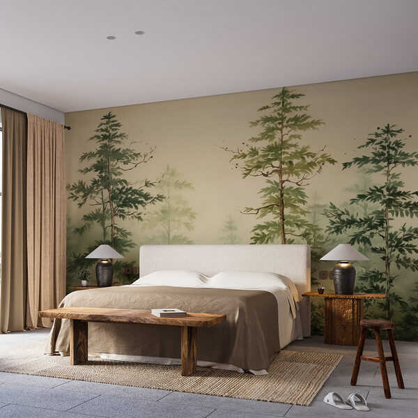 Pintura de uma floresta Papel de parede Pintura de uma floresta