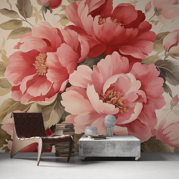 Flores elegantes em tons suaves Papel de parede Flores elegantes em tons suaves