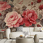 Papel de parede Flores elegantes adornam uma tela intemporal