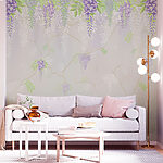 Papel de parede Papel de parede com flores roxas
