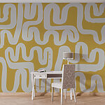 Papel de parede Labirinto branco e amarelo