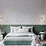 Papel de parede Fundo branco com manchas verdes e brancas