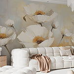 Papel de parede Pintura de flores brancas