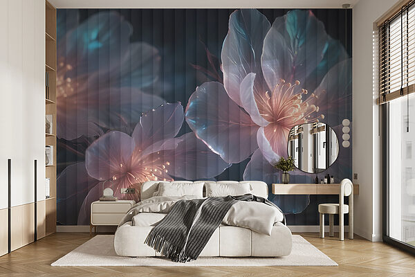 Flores etéreas em tons luminosos Papel de parede Flores etéreas em tons luminosos