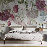 Papel de parede Elegância floral em tons pastel suaves