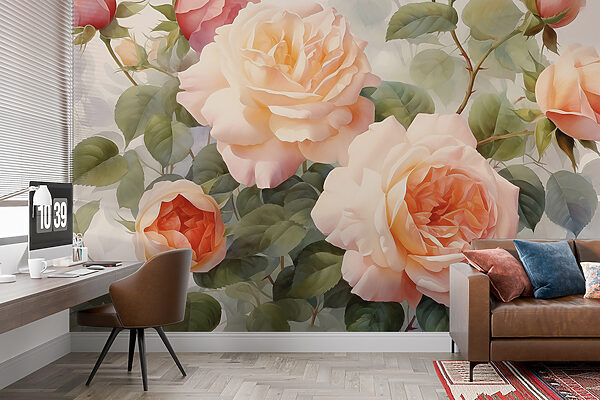 Os pastéis suaves florescem em harmonia Papel de parede Os pastéis suaves florescem em harmonia