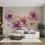 Papel de parede Flores coradas em tons subtis