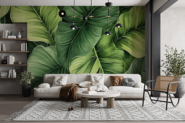 Papel de parede Vegetação luxuriante em fluxo artístico (REF: w01782) Papel de parede Papel de parede Vegetação luxuriante em fluxo artístico (REF: w01782)