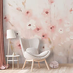 Papel de parede Pintura de flores sobre um fundo branco