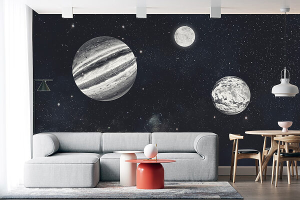 Planetas no espaço com estrelas Papel de parede Planetas no espaço com estrelas