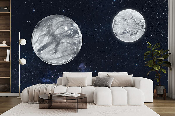 Papel de parede Dois planetas no espaço (REF: w01801) Papel de parede Papel de parede Dois planetas no espaço (REF: w01801)