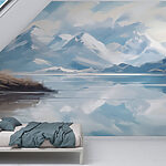Papel de parede Lago com montanhas ao fundo