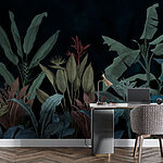 Papel de parede Serenata nocturna em verde e azul