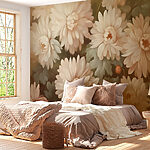 Papel de parede Flores cremosas em tons de sonho