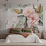 Papel de parede Flores elegantes em tons subtis.