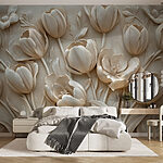 Papel de parede Grupo de flores brancas