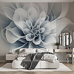 Papel de parede Elegante design floral monocromático em redemoinhos