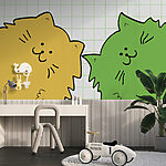 Papel de parede Gato amarelo e verde
