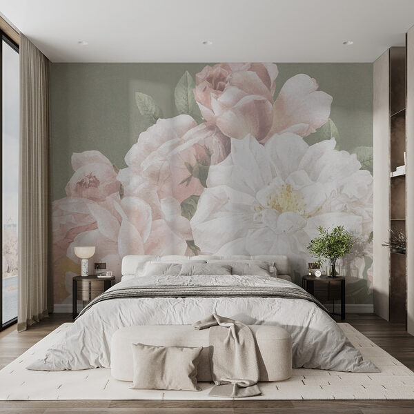 Rosas elegantes em tons pastel suaves Papel de parede Rosas elegantes em tons pastel suaves