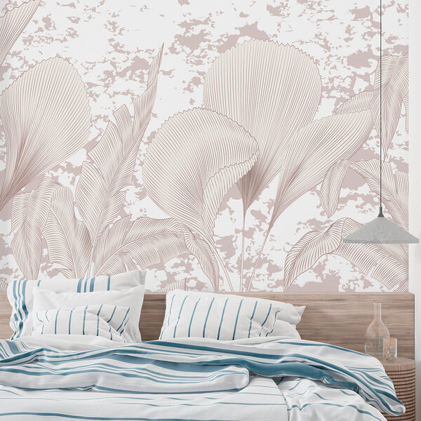 Folhas elegantes em tons subtis Papel de parede Folhas elegantes em tons subtis