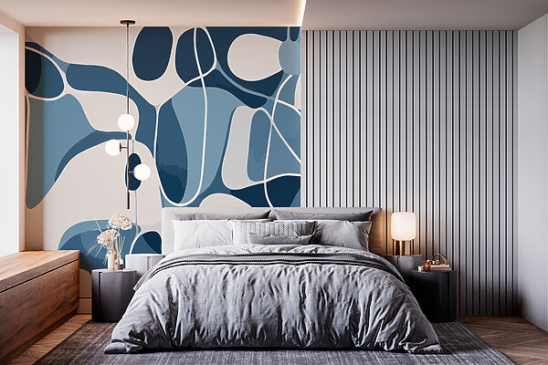 Padrão azul e branco Papel de parede Padrão azul e branco