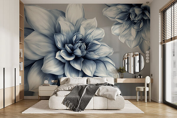 Flores elegantes em tons suaves Papel de parede Flores elegantes em tons suaves