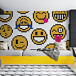 Papel de parede Grupo de caras sorridentes amarelas