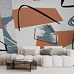 Papel de parede Formas abstractas em cores suaves.