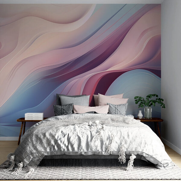 Linhas onduladas coloridas numa superfície Papel de parede Linhas onduladas coloridas numa superfície