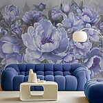 Papel de parede Pintura de flores e folhas