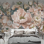 Papel de parede Flores delicadas em tons pastel suaves