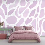 Papel de parede Padrão roxo e branco