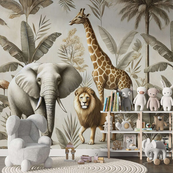 Papel de parede com animais e plantas Papel de parede Papel de parede com animais e plantas