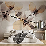 Papel de parede Flores transparentes num ramo